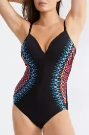 Miraclesuit MULTI Nepali Temptation Underwire One-Piece Swimsuit, US 10