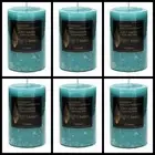 6x Scented Pillar Candle Blue Candles Ocean Candle 5x8cm Bulk