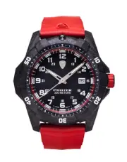 ProTek Carbon Dive Watch, Carbon Case/Black&Red Dial/Red Strap, One : PT1002R