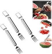 3 Pack Watermelon Fork Slicer Cutter | Upgrade 2 Head Watermelon Fork Slicer Cutter Tool, Fruit Forks Slicer for Family Parties, Camping
