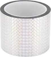 X AUTOHAUX 1 Roll Universal Air-Release Adhesive Pinstripe Tape Holographic Automotive Pinstriping Tape Silver Tone 164.04ft x 3.15In
