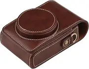 Oimzzr Portable Camera Case Carry Bag Synthetic Leather with Shoulder Strap Replacement for RX100/ RX100 II/ RX100 III/ RX100 IV/ RX100V/ RX100 VI/ RX100 VII/ ZV1 for Ricoh GR2/ GR3 Coffee