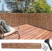 Natural Reed Fence Privacy Screen, Fencing Rolls, Bamboo Wall Covering Sun Shade, Bamboo Reed Fencing, Decorative Fences, for Backyard/Patio/Garden/Restaurant/Yard(1.7 * 8m(5.6 * 26.2ft))