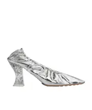 Bottega Veneta Almond Flake-Embellished Pumps 38 Gray