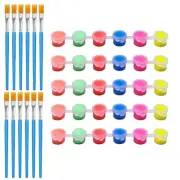 6 Set Glow in the Dark Paint with Paint Brushes 6.7 x 0.8 x 0.8 Inch Bright8638