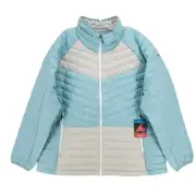 NWT COLUMBIA Powder Lite II Jacket Thermal Reflective Omni Heat Aqua Blue Tan 1X