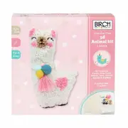 Birch Punch Needle Kit Kids Beginner 3D Llama Inc Threads 13x26cm