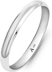 [Amberta] Allure Women 9ct White Gold Wedding Ring