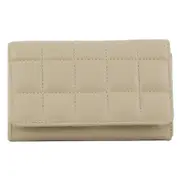 Pierre Cardin Pleated Leather Ladies Tri-Fold RFID Wallet - Cement