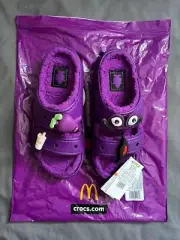 Crocs McDonalds Grimace Cozzzy Sandal Mens Size 6 Womens Size 8 Fur Lined Fuzzy