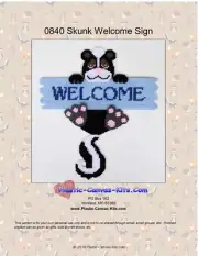 Skunk Welcome Sign- Plastic Canvas Pattern or Kit