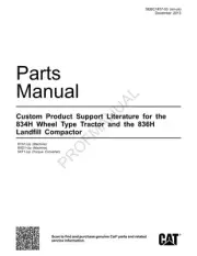 Caterpillar 834H Wheel Type Tractor 836H Landfill Compactor Parts Catalog Manual