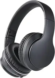 [Rockpapa] E7 Kids Wireless Headphones, Kids Bluetooth Headphones Over Ear, Hi-Fi Stereo Foldable Wireless/Wired Headphones with Mic for School Travel Tablet PC TV (Black)