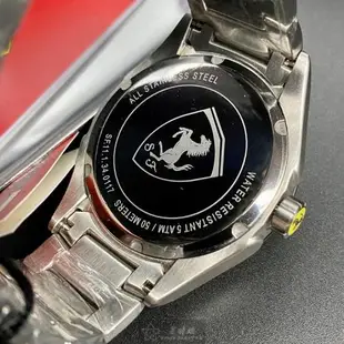 FERRARI手錶, 男錶 46mm 黑圓形精鋼錶殼 黑色中三針顯示, 運動錶面款 FE00071