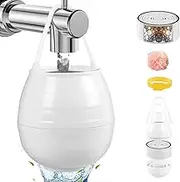 8 Stages Bath Ball Filter, Portable Bath Filter for Tub Faucet, Bath Water Filter Tap Water Filter with Shower Ball, BPA Free Removes Contaminants Soften Hard Water for Healthier Skin and Hair, White