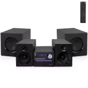 Pyle 3-Pcs Wireless BT Streaming Stereo System - Suitable for MP3 USB, FM Radio