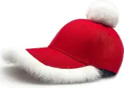 Christmas Santa Baseball Cap! Funny Christmas Hat Adjustable Santa Costume for Adults Kids Men Women KFC Catering Chef red/white