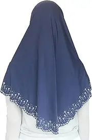 [Modest Beauty] Womens Muslim Amira Hijab Scarf Islamic Headscarf Long Shwals for Girls with Czech Drill