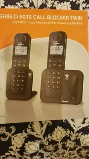 SHIELD 6015 CALL BLOCKER TWIN PHONE- DIGITAL CORDLESS , WITH ANSWER MACHINE