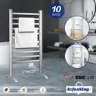 Aluminum Heated Towel Rail Bathroom 10 Bars Electric Warmer Drying Heater Racks
