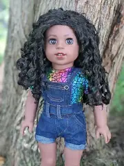Nadine Custom American Girl Doll OOAK Black Curly Hair Brown Decal Eyes Makena