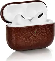 [KARLOR] Leather Case for AirPods Pro 2 2022, AirPods Pro 2 Case Protective Case with Hook, Brown Headphones PU Case (LED Visible) (Supports Wireless Charging) for Apple AirPods Pro 2