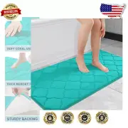 47x24 Teal Memory Foam Bath Mat - Non-Slip & Fade Resistant, Luxurious Comfort