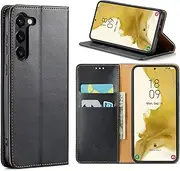 [GoshukunTech] Case for Galaxy S23,for Samsung Galaxy S23 5G Wallet Cover,6.1 inch,Magnetic Wallet Case Leather Flip Folio Cover with Card Slots-Black