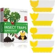 48 Pcs 4 Shapes Yellow Extremely Sticky Traps for Fungus Gnat, Fruit Fly, Fly, W
