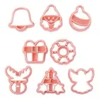 Festive Cookie Cutter Set Diy Press Stamps Molds for Kids Christmas with 3d Mini