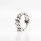 14K White Gold Diamond Chain Nose Ring with Clicker Closure, Cartilage Piercings