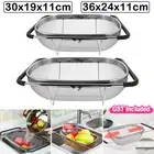 Stainless Steel Fine Mesh Strainer Extendable Colander Drainer Vegetable Sieve