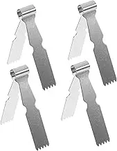 KOCKSHION Cooking Tongs Walnut Pastry Clip Tool 4pcs Kitchen Bread Tongs Stainless Steel Food Clips
