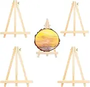 4 Pcs 9 Inch Wood Easels, Mini Wood Easels for Painting Canvases, Art, Crafts, Tripod Easel Stand Kids Student Tabletop Easels for Painting
