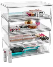 Sorbus Set of 4 Acrylic Makeup Pull-Out Storage Containers