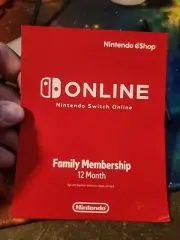 Nintendo Switch Online 12 Month Family Membership Subscription Pre-Paid Card