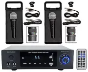 Rockville BLUAMP 150 Home Stereo Bluetooth Amplifier w/Optical/Phono/RCA+2) Mics