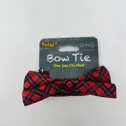 Spirit Halloween Adult Unisex One Size Fits Most Red Black Plaid Bowtie Costume