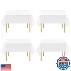 4 Packs White Square Tablecloth,52x52 Inch White Polyester Table Cover for sm