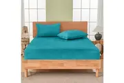 LINENOVA Super Warm Teddy Fleece Fitted Sheet Pillowcases Set For Cold Winter Night- King,Teal