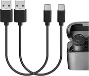 Geekria USB Earbuds Short Charger Cable Compatible with Yamaha, Logitech, Soundcore, Sony, JLab, Shokz, Durable USB Replacement Power Charging Cord (1ft/30cm 2 Pack)