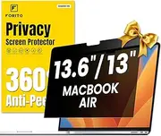 F FORITO 360° Privacy Screen Protector Compatible with MacBook Air 13.6 inch (2022-2025, M2, M3, M4), Anti Peeping and Anti Glare Laptop Privacy Screen Shield