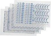 SEWACC Blue White Clay Decal 4 Sheets of Decorative Transfer Paper Perfect for DIY