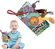 Soft Book - Crinkly Jungle Book | Multi Texture Fabric Toy, Early Learning Sensory Play Activities for Baby Kids Playtime Stroller Car