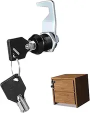 COOLHIYA 2 Sets Tubular Cam Lock Cam Locks Cabinet Lock with Key Storage Safe Cylinder Drawer Lock Toolbox Locks with Keys File Cabinet Lock Finish Cam Lock Desk Lock Black Zinc Alloy