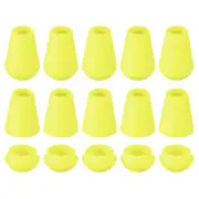 16Pcs Plastic Cord Lock Bell End Stopper Cord End Lock Rope Fastener, Yellow