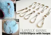 10pcs+ 32mm Spring Clips Hooks with hoop for Rat Hammock/Bird Cage/Happy Hut/Toy