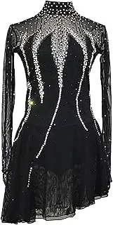 [Zagitova] Women's Figure Skating Dress for Competition Turtleneck Ice Skating Dress Long Sleeve Team Skating Clothes