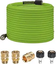 Pressure Washer Hose, 15m x 0.6cm, with 5 Piece Quick Connection, High Pressure Hose with M22 14mm Fittings - 3600 PSI