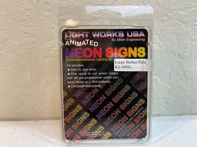 Light Works USA Animated Neon Signs Barber Pole Kit #8081 - New!!!!